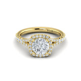 Euro Halo Round Engagement Ring