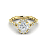Timeless Halo Split Shank Oval Engagement Ring
