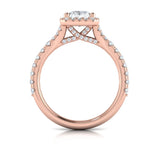 Elegant Halo Emerald Cut Engagement Ring