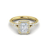 Elegant Halo Emerald Cut Engagement Ring