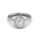 Regal Halo Oval Bezel Engagement Ring