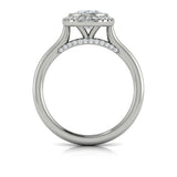 Regal Halo Oval Bezel Engagement Ring