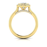 Regal Halo Oval Bezel Engagement Ring