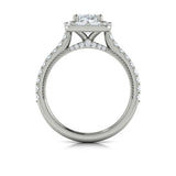 Deco Elegance Halo Oval Engagement Ring