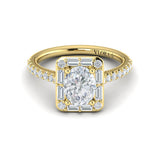 Deco Elegance Halo Oval Engagement Ring