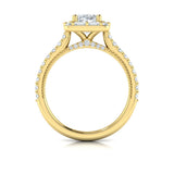 Deco Elegance Halo Oval Engagement Ring