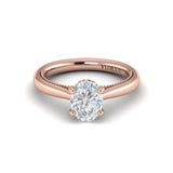 Modern Vintage Solitaire Engagement Ring with Hidden Halo