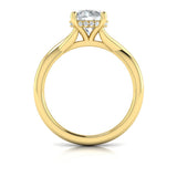 Entwined Solitaire Engagement Ring with Hidden Halo