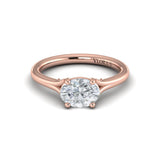 Horizon Solitaire Spit Shank Oval Engagement Ring
