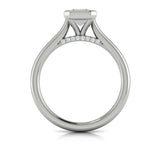 Singular Emerald Cut Bezel Engagement Ring