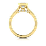 Singular Emerald Cut Bezel Engagement Ring