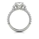Interwoven Emerald Cut Three Stone Engagement Ring