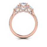 Brilliantly Entwined Three Stone Engagement Ring