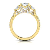 Brilliantly Entwined Three Stone Engagement Ring