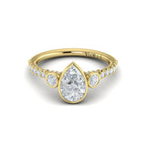 Trio Pear Bezel Engagement Ring