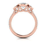 Trio Oval Bezel Engagement Ring