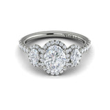 Triple Halo Oval Engagement Ring