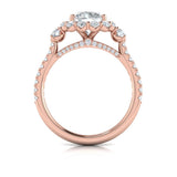 Enchanted Floral Halo Engagement Ring