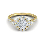 Enchanted Floral Halo Engagement Ring