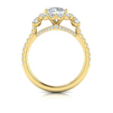 Enchanted Floral Halo Engagement Ring