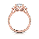 Woven Embrace Three Stone Engagement Ring