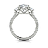 Woven Embrace Three Stone Engagement Ring