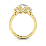 Woven Embrace Three Stone Engagement Ring