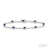 Oval Shape Gemstone & Diamond Bracelet