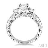 Past Present & Future Semi-Mount Diamond Engagement Ring