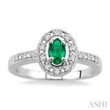 Oval Shape Gemstone & Diamond Ring