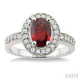 Oval Shape Gemstone & Diamond Ring