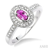 Oval Shape Gemstone & Diamond Ring