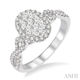 Oval Shape Lovebright Diamond Engagement Ring