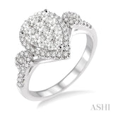 Pear Shape Lovebright Diamond Engagement Ring