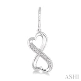 Silver Infinity Heart Shape Diamond Fashion Earrings