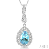 Pear Shape Gemstone & Diamond Pendant