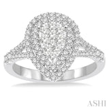 Pear Shape Lovebright Diamond Engagement Ring