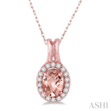 Oval Shape Gemstone & Diamond Pendant