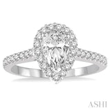 Pear Shape Semi-Mount Diamond Engagement Ring