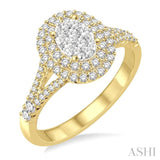 Oval Shape Lovebright Diamond Engagement Ring