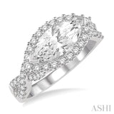 Marquise Shape Semi-Mount Diamond Engagement Ring