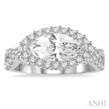 Marquise Shape Semi-Mount Diamond Engagement Ring