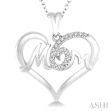 Mom Heart Shape Diamond Fashion Pendant