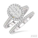 Oval Shape Lovebright Diamond Wedding Set