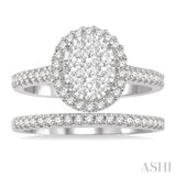 Oval Shape Lovebright Diamond Wedding Set