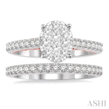 Oval Shape Lovebright Diamond Wedding Set