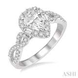 Pear Shape Semi-Mount Diamond Engagement Ring