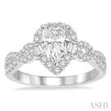 Pear Shape Semi-Mount Diamond Engagement Ring