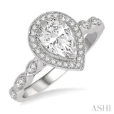 Pear Shape Semi-Mount Diamond Engagement Ring