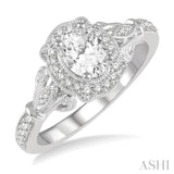 Oval Shape Semi-Mount Diamond Engagement Ring